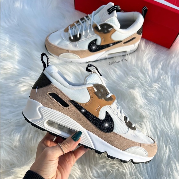 Custom Copper Swarovski Nike Women Air Max 90 Futura. US 7.5 brand new! - Picture 6 of 6
